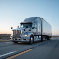 Commercial truck driving