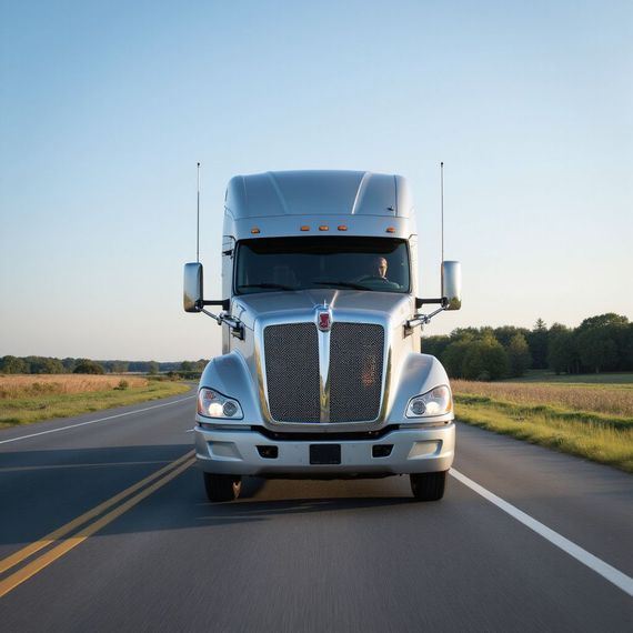 White semi-truck on highway
